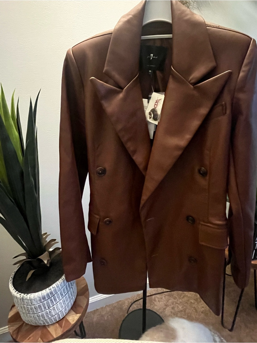 T.J.Maxx Women's Double-Breasted Brown Pea Coat